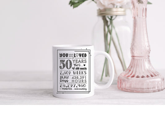 50th Birthday Mugs - You’ve Been Loved For 50 Years