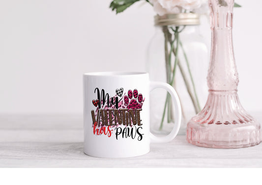My Valentine Has Paws Mug - Mugs