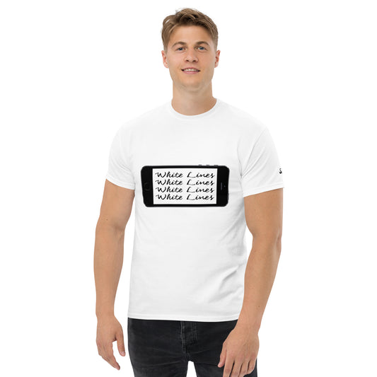 Siddy White Lines Men’s Classic Tee - S - T Shirt