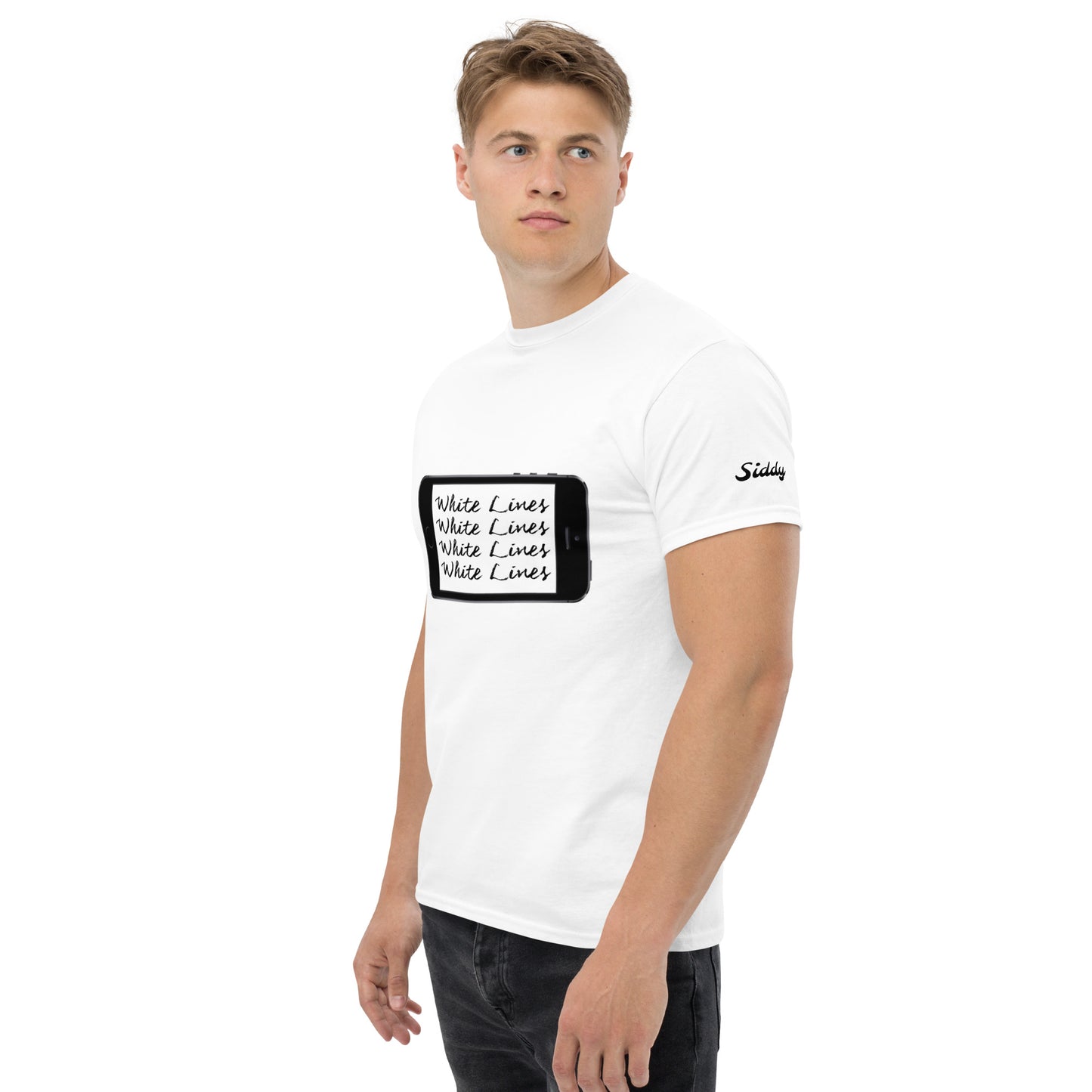 Siddy White Lines Men’s Classic Tee - T Shirt